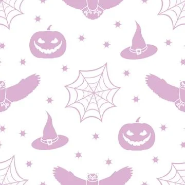 Halloween 2019 vector seamless pattern. Stock Illustration