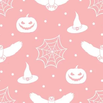 Halloween 2019 vector seamless pattern. Stock Illustration