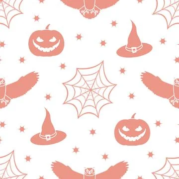 Halloween 2019 vector seamless pattern. Stock Illustration