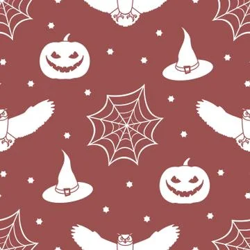 Halloween 2019 vector seamless pattern. Stock Illustration