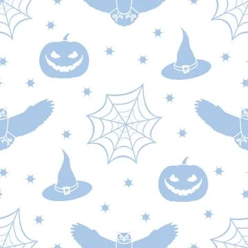 Halloween 2019 vector seamless pattern. Illustrazione stock