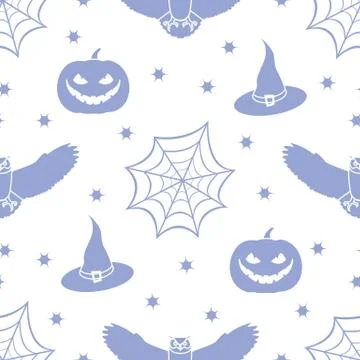 Halloween 2019 vector seamless pattern. Illustrazione stock