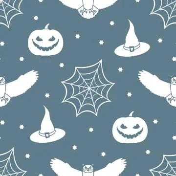 Halloween 2019 vector seamless pattern. 스톡 일러스트