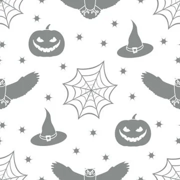 Halloween 2019 vector seamless pattern. 스톡 일러스트