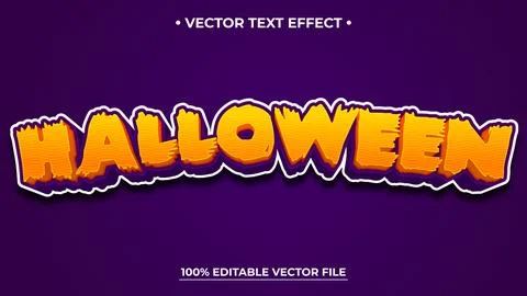 Halloween 3d editable text effect Stock Illustration