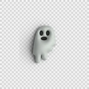 Halloween 3d ghost design vector Stock Illustration