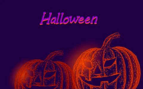 Halloween 3D pumpkin Jack technology modern concept. Geek holiday party scary Stock Illustration