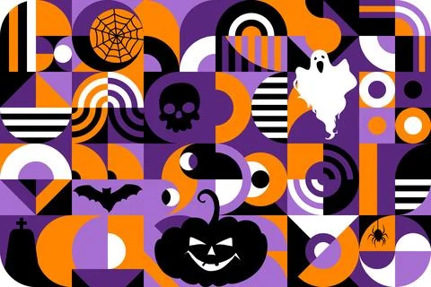 Halloween abstract geometric pattern background Illustrazione stock