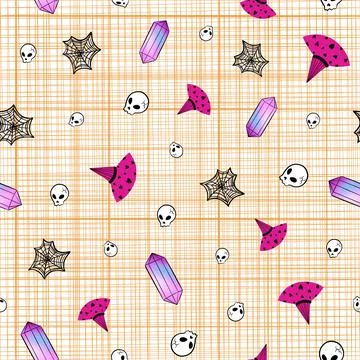 Halloween abstract vector seamless pattern design illustration Stock Illustration