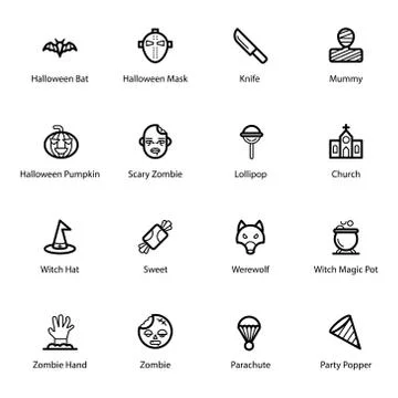 Halloween And Easter Icons Pack Stock Illustration