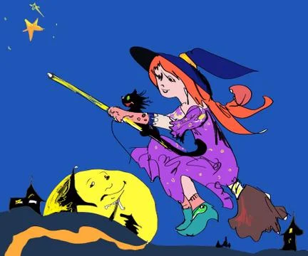 Halloween and Witch Stock Illustration