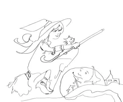 Halloween and Witch Stock Illustration