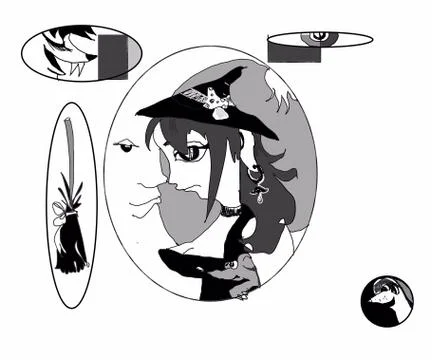 Halloween and Witch set of illustrations Stock Illustration