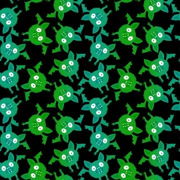 Halloween animals seamless bats vampire pattern for wrapping paper and fabric Stock Illustration