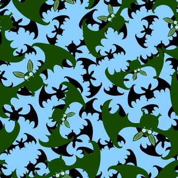 Halloween animals seamless bats vampire pattern for wrapping paper and fabric Stock Illustration