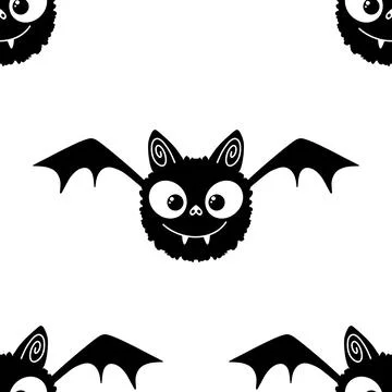 Halloween animals seamless bats vampire pattern for wrapping paper and fabric Stock Illustration