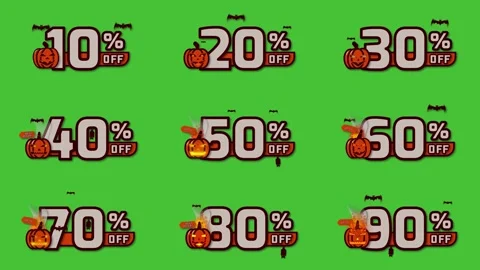 Halloween Animated Discount Set Stock Footage 218759546