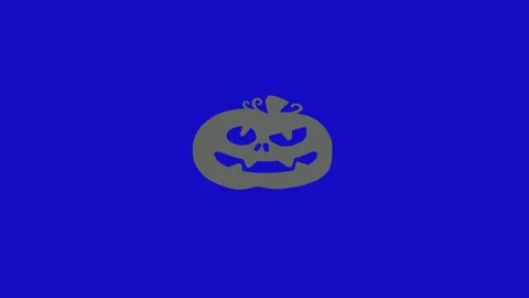 Halloween Animated Pumpkin Silhouette Character on Green Screen Chroma Key Video stock 341474553