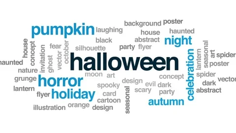 Halloween animated word cloud, text design animation. Stock Footage 78236221