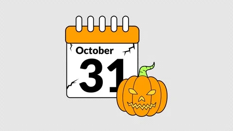Halloween animation with the date October 31 스톡 동영상 333671390