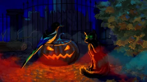 Halloween animation Stock Footage 141891199