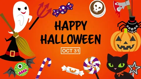 Halloween animation - monster frame Stock Footage 138775517