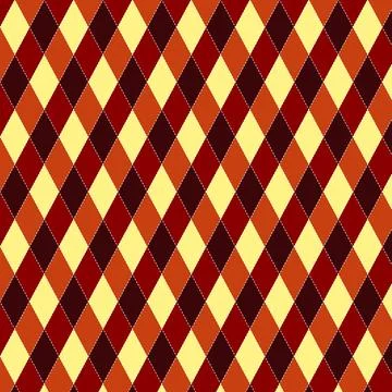 Halloween argyle pattern with autumn colored diamonds Stock Illustration