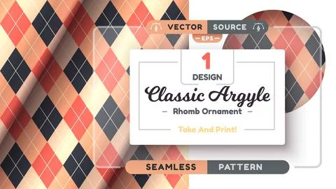 Halloween Argyle Seamless Pattern, Fabric Texture Background, Textile Wallpaper 스톡 일러스트