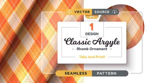 Halloween Argyle Seamless Pattern, Fabric Texture Background, Textile Wallpaper Stock Illustration