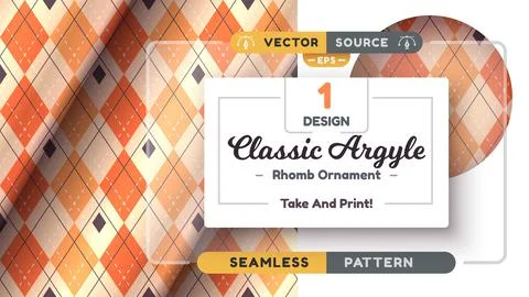 Halloween Argyle Seamless Pattern, Fabric Texture Background, Textile Wallpaper Illustrazione stock