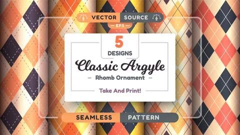 Halloween Argyle seamless patterns, square background, textile texture, rhomb イラスト素材