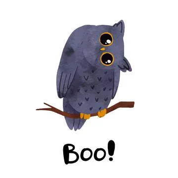 Halloween art, hand drawn vector watercolor illustration. Stock Illustration