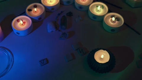 Halloween atmosphere. Magic chakra pendulum. Stock Footage 196990385