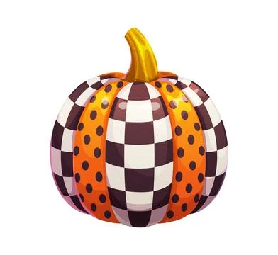 Halloween Autumn pumpkin with geometric pattern イラスト素材