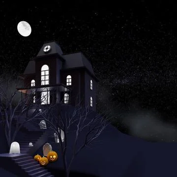 Halloween Background 3D Render Illustration 02 Illustrazione stock