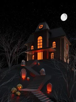 Halloween Background 3D Render Illustration 01 Stock Illustration