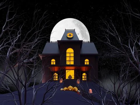 Halloween Background 3D Render Illustration 03 Stock Illustration