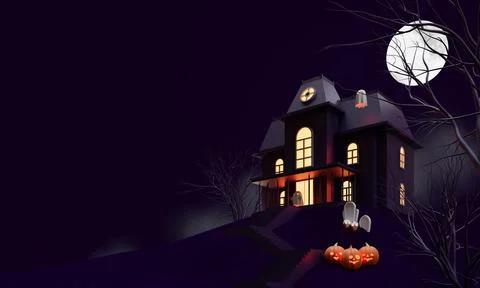 Halloween Background 3D Render Illustration 06 Stock Illustration