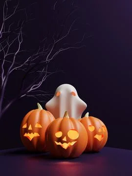 Halloween Background 3D Render Illustration 09 Stock Illustration