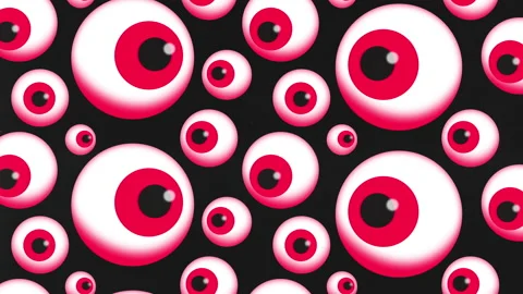 Halloween Background 4K Animation - Watching Eyes Pattern Stock Footage