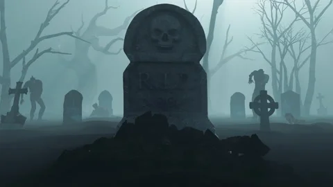 Halloween background animation with concept of happy halloween message on scroll Stock Footage