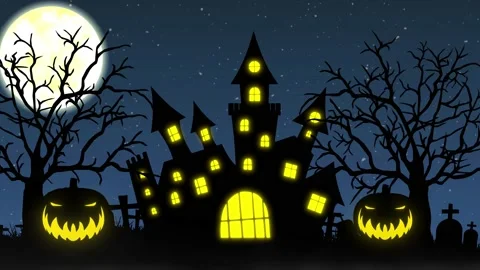 Halloween background animation with the ... | Stock Video | Pond5