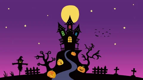 Halloween background animation Video stock 139187636