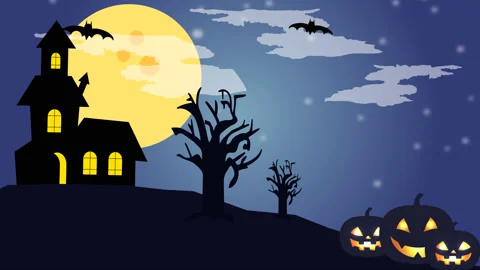 Halloween Background animation Stock Footage 161900225