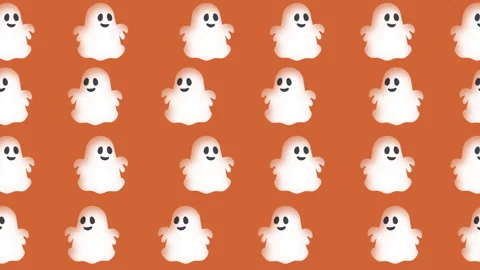 Halloween background animation. Ghosts pattern. Motion graphics Stock Footage 252295267