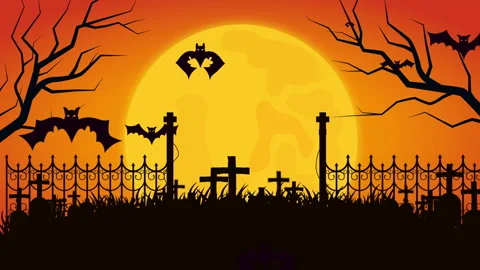 Halloween Background animation. The moon. Bat flies. Motion graphic Stock Footage 217284832