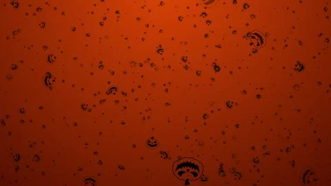Halloween background animation. Pumpkins drawn with a black outline fall on an Stock Footage 252720436