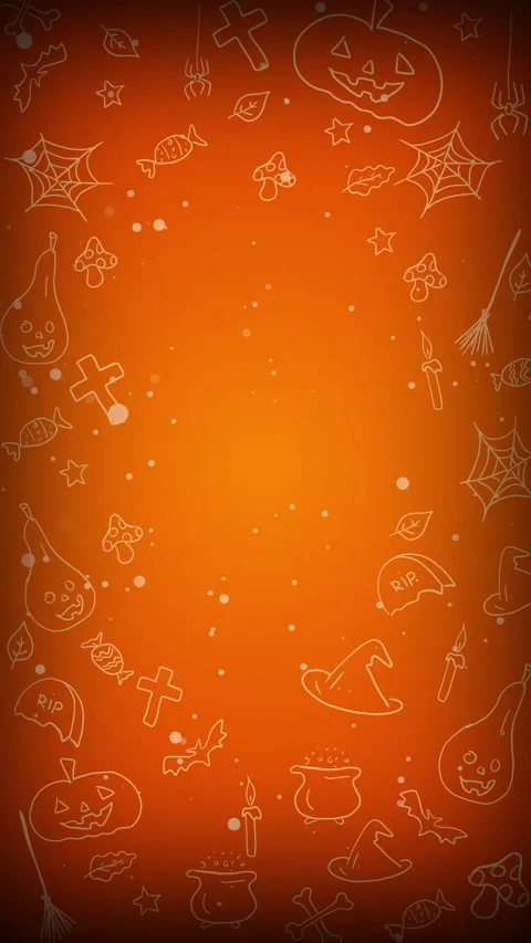 Halloween background with bats, pumpkin and scary icon. Animated frame Stock Footage 289221463
