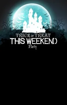 Halloween background with castle Stock Illustration