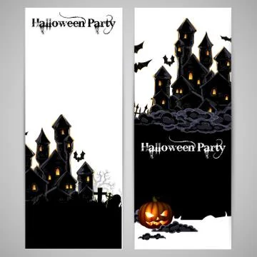 Halloween background with castle Illustrazione stock